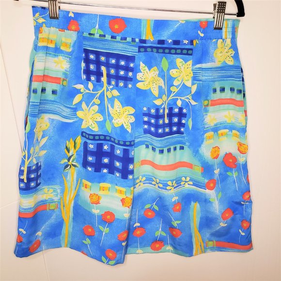 Vintage 1980s High Waisted Colorful Floral Shorts - Picture 2 of 4